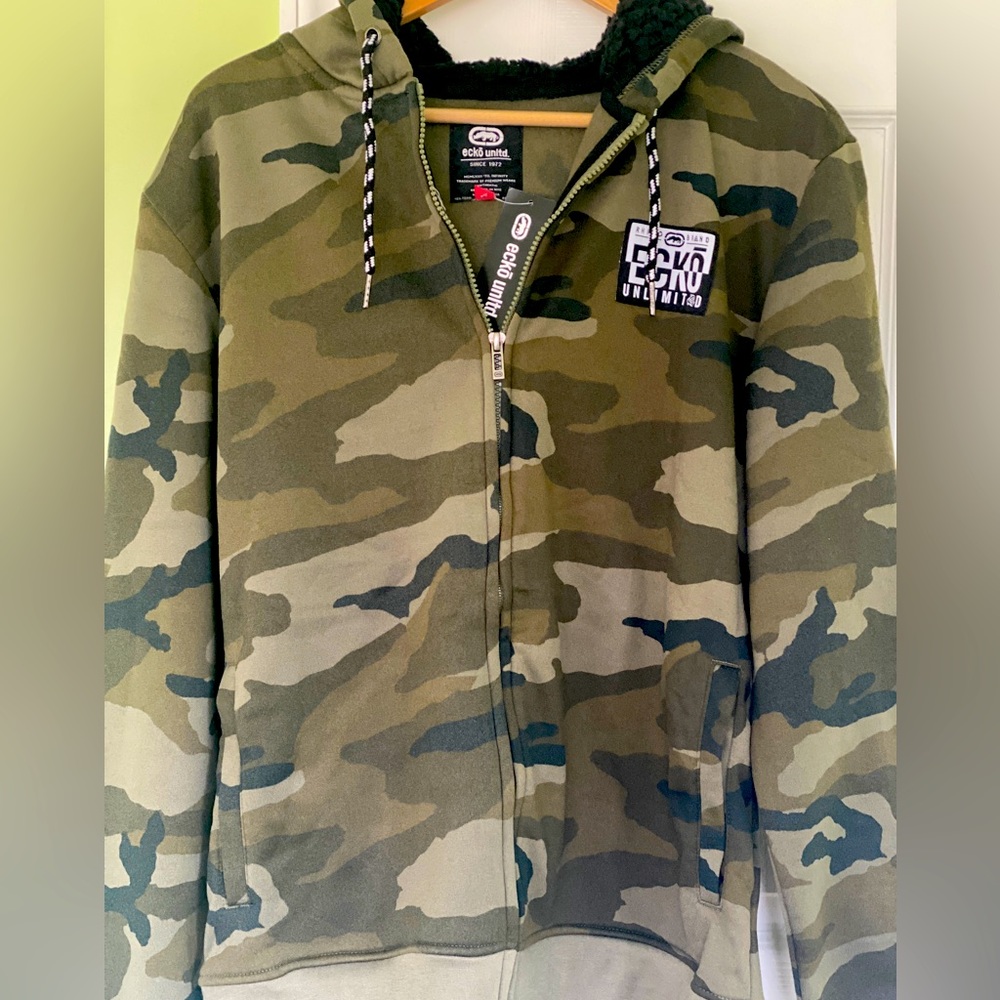 Echo Unlimited Mens Zip Up Hooded Sweatshirt Size M NWT